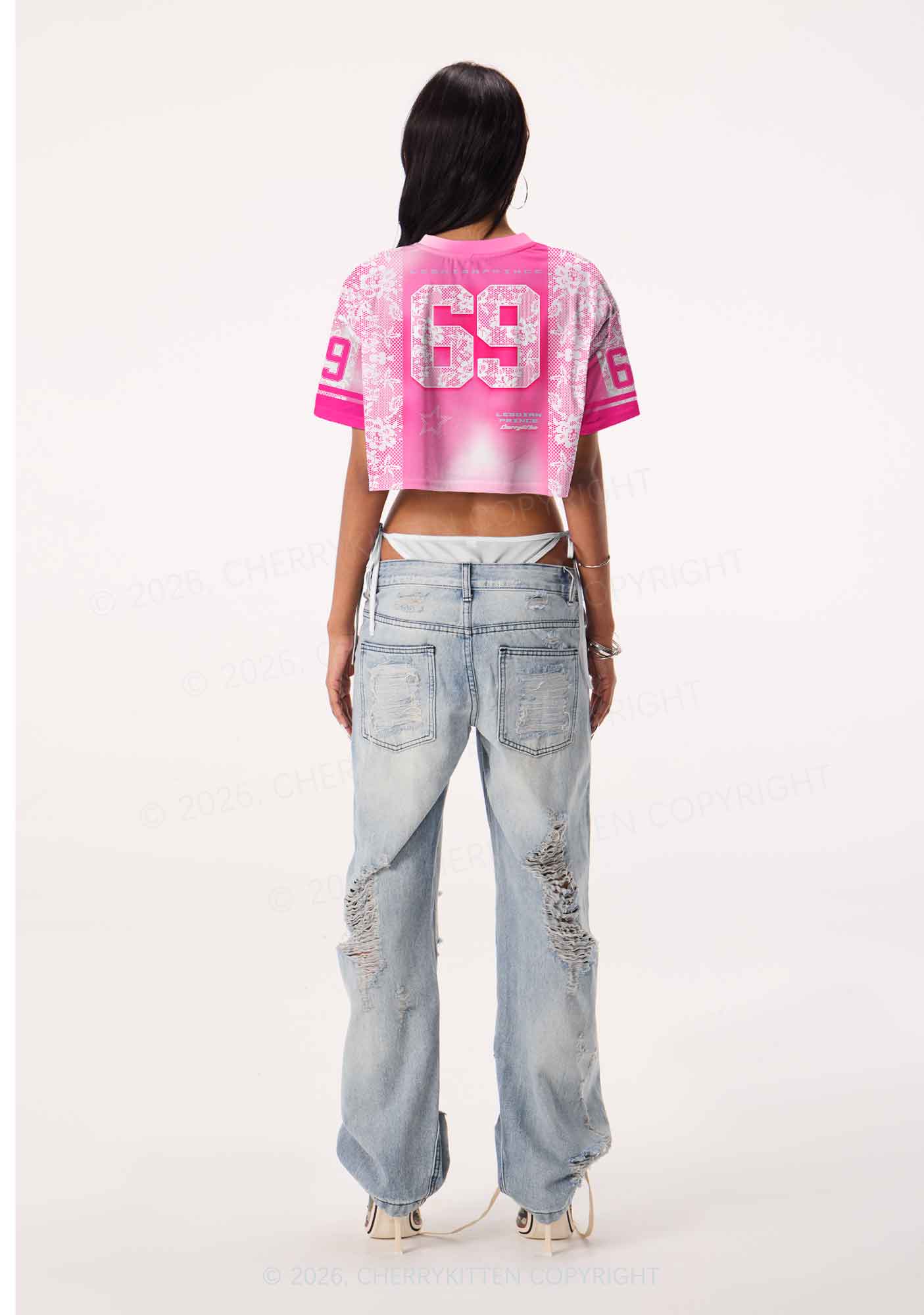 Lesbian Prince Pride Y2K Crop Sport Jersey Shirts Cherrykitten
