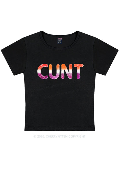 Lesbian Candy Cxxt Pride Y2K Baby Tee Cherrykitten