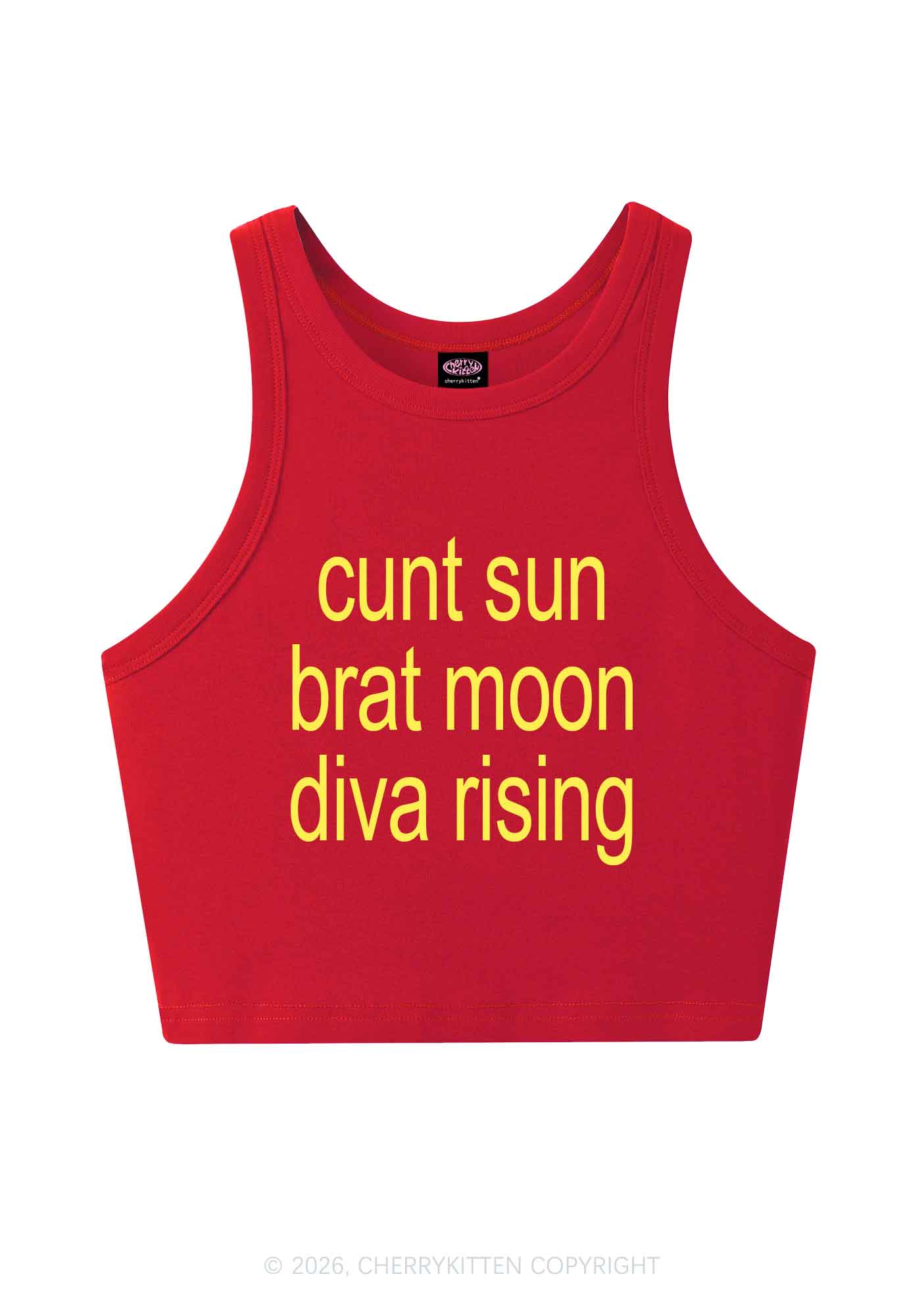 Cxxt Sun Brat Moon Diva Rising Y2K Crop Tank Top Cherrykitten