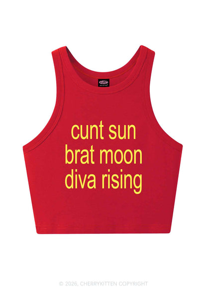 Cxxt Sun Brat Moon Diva Rising Y2K Crop Tank Top Cherrykitten