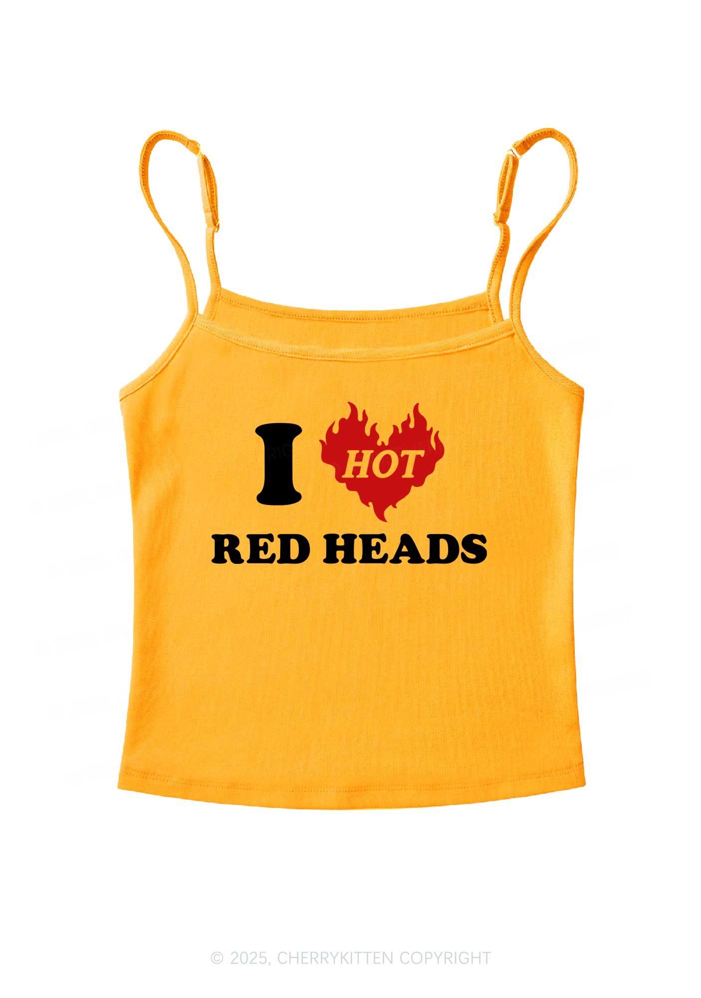 I Love Hot Red Heads Y2K Spaghetti Strap Cami Cherrykitten