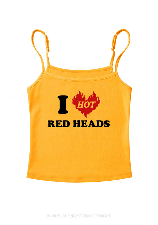 I Love Hot Red Heads Y2K Spaghetti Strap Cami Cherrykitten