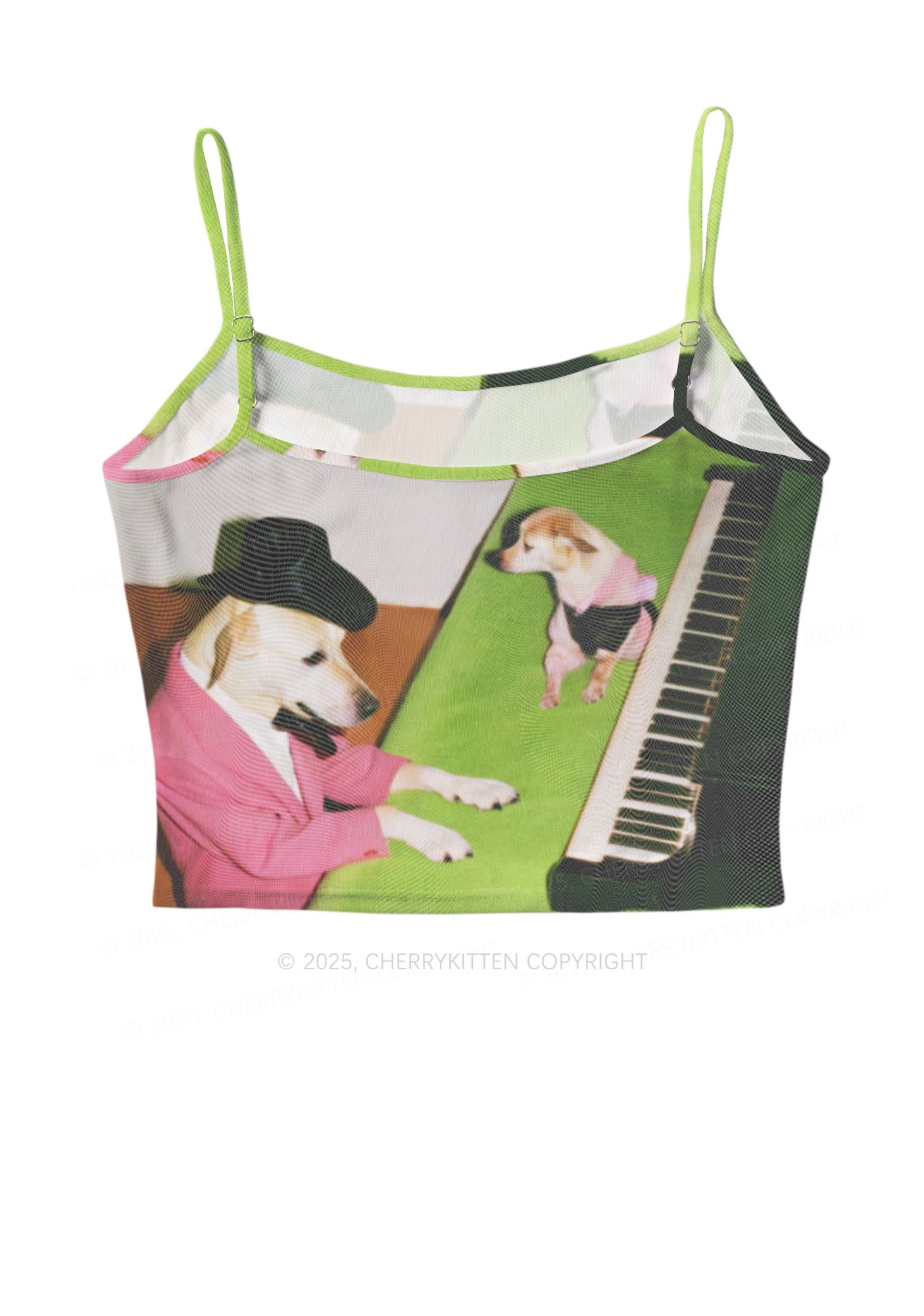 Piano Pups Y2K Mesh Cami Tank Cherrykitten