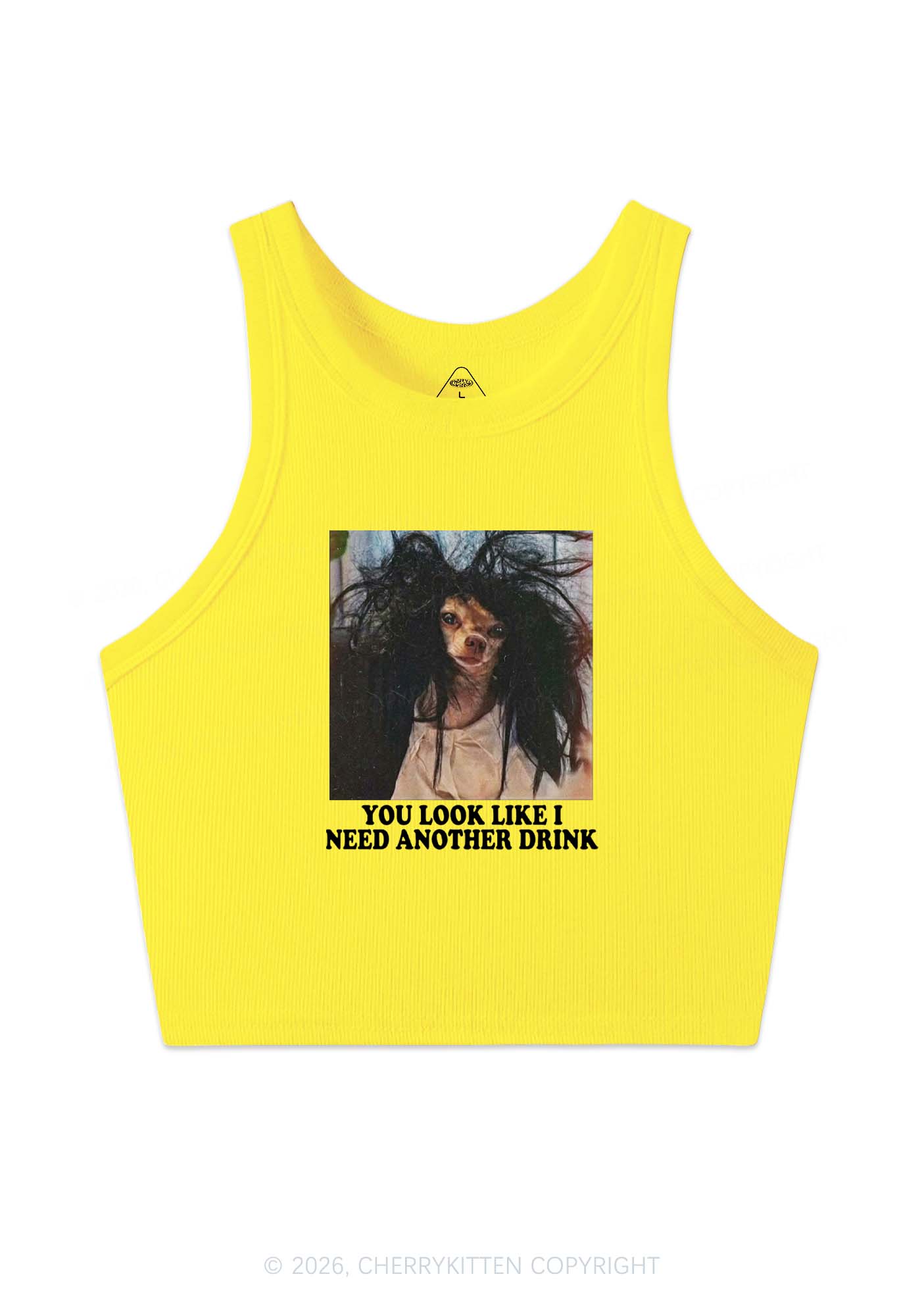 You Look Like I Need Another Drink Y2K Crop Tank Top Cherrykitten