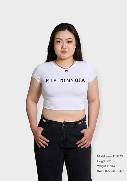 Curvy RIP To My GPA Baby Tee