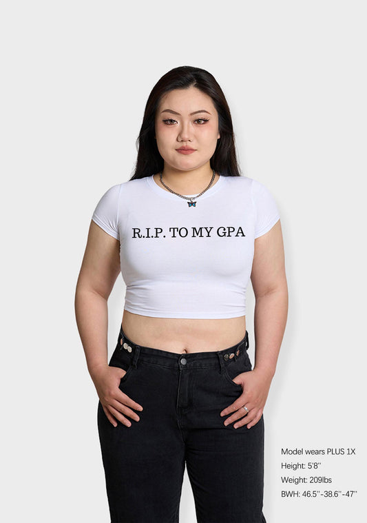 Curvy RIP To My GPA Baby Tee