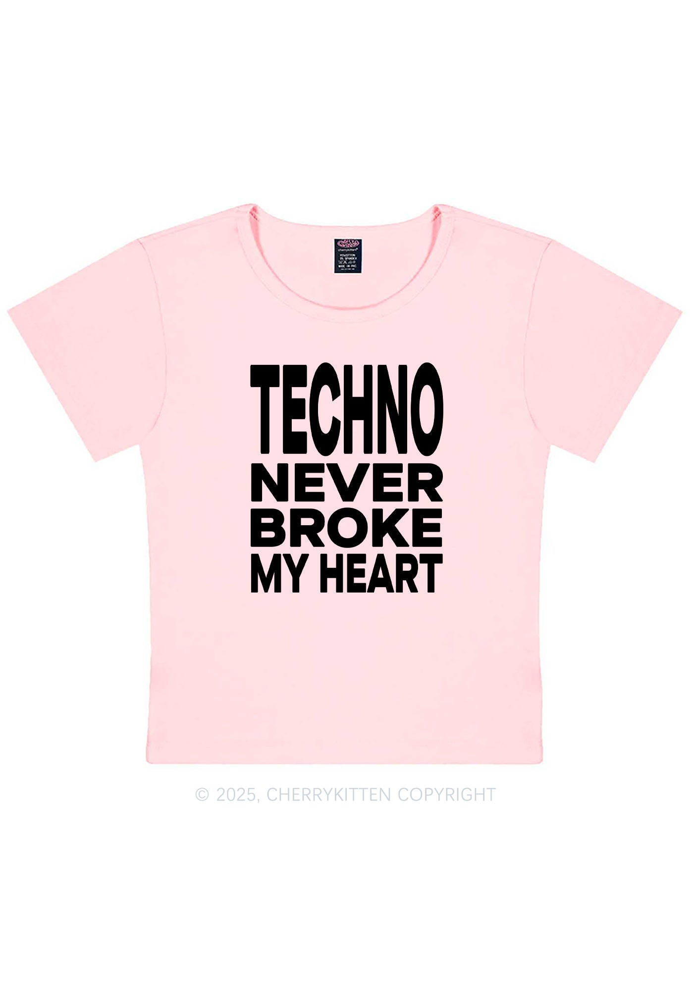 Techno Heart Y2K Baby Tee Cherrykitten