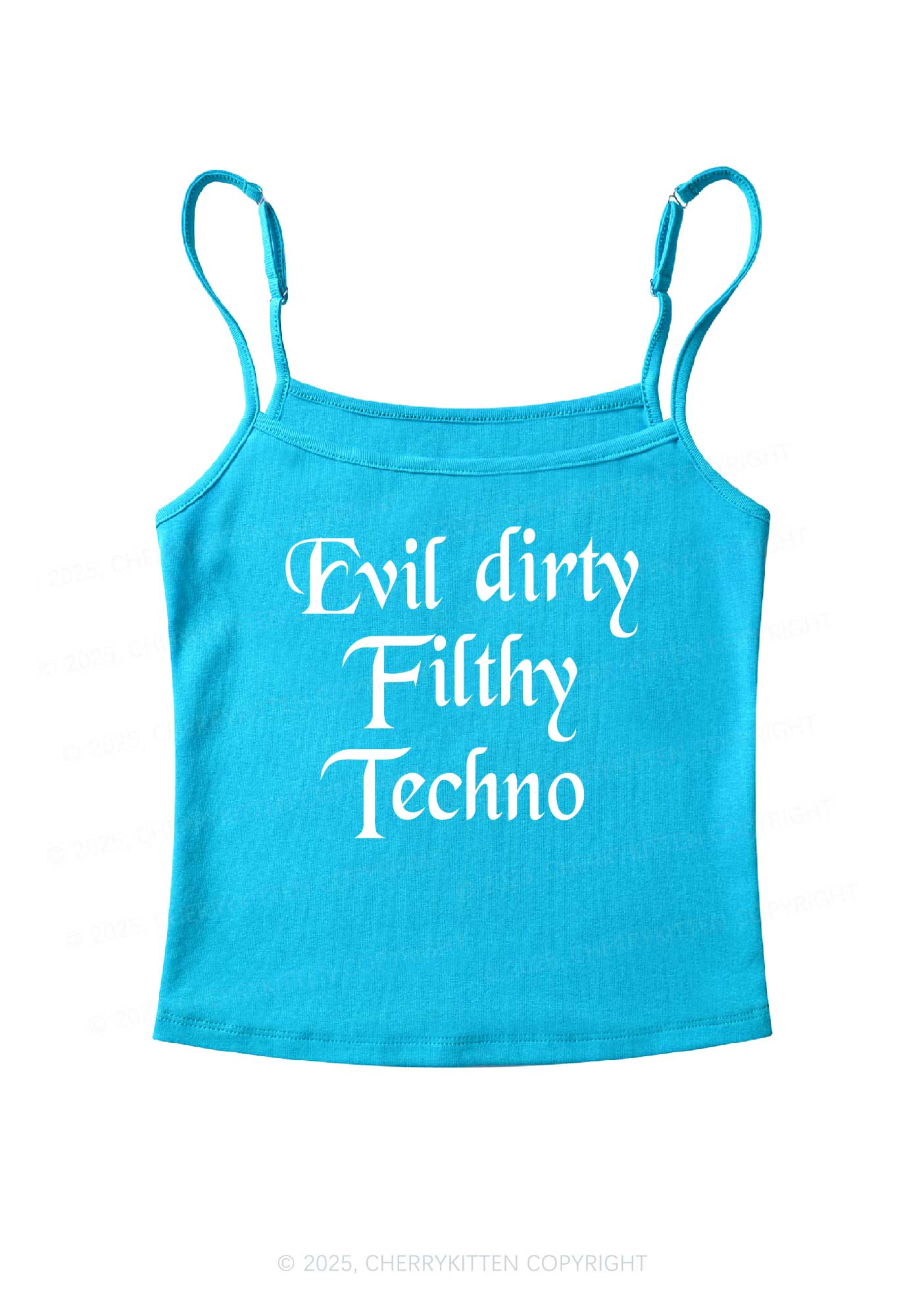 Evil Dirty Filthy Techno Y2K Spaghetti Strap Cami Cherrykitten