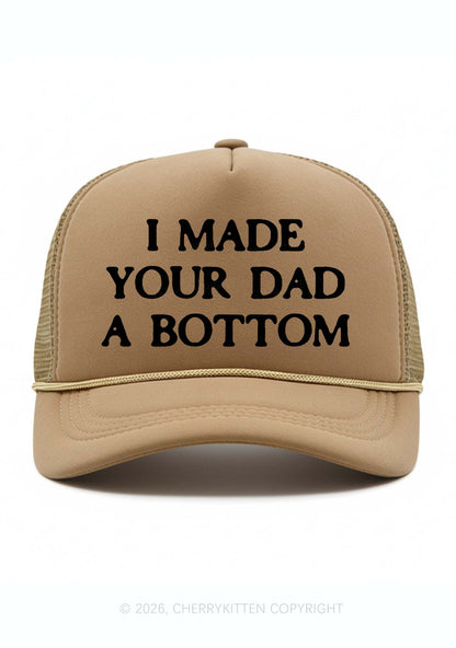 Made Your Dad A Bottom Pride Y2K Trucker Hat Cherrykitten