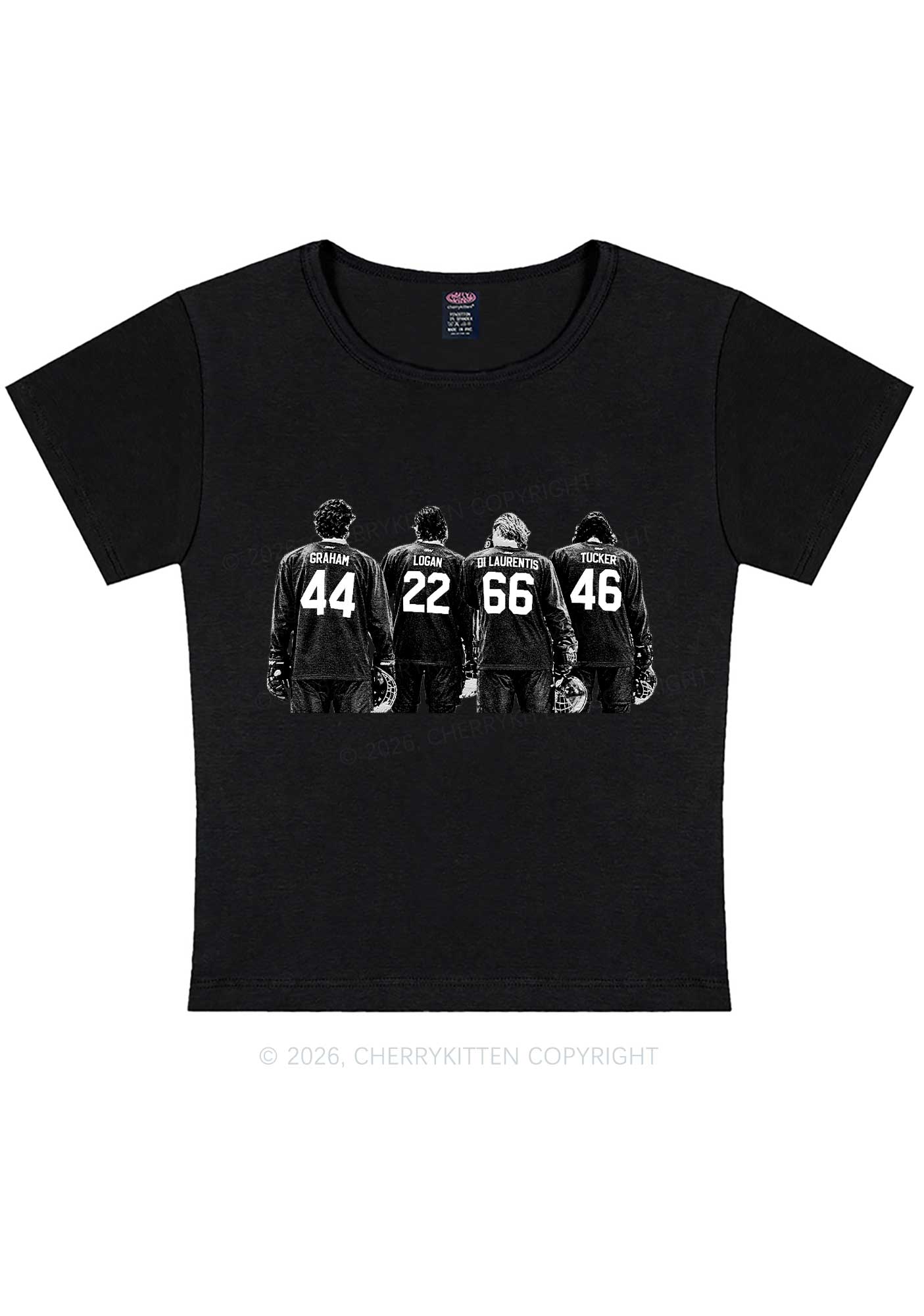 Hockey Crew Y2K Baby Tee Cherrykitten