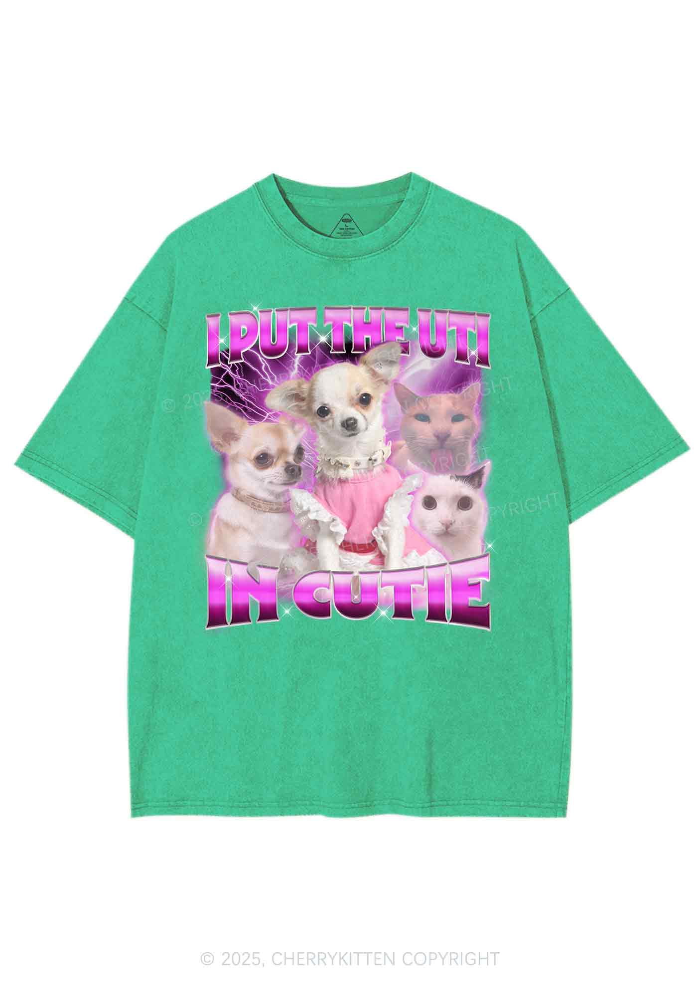 Put UTI In Cutie Y2K Shirts Washed Tee Cherrykitten