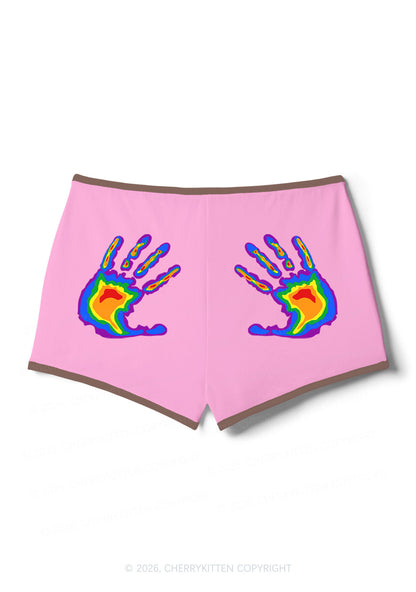 Pride Thermal Hands Y2K Booty Shorts Cherrykitten