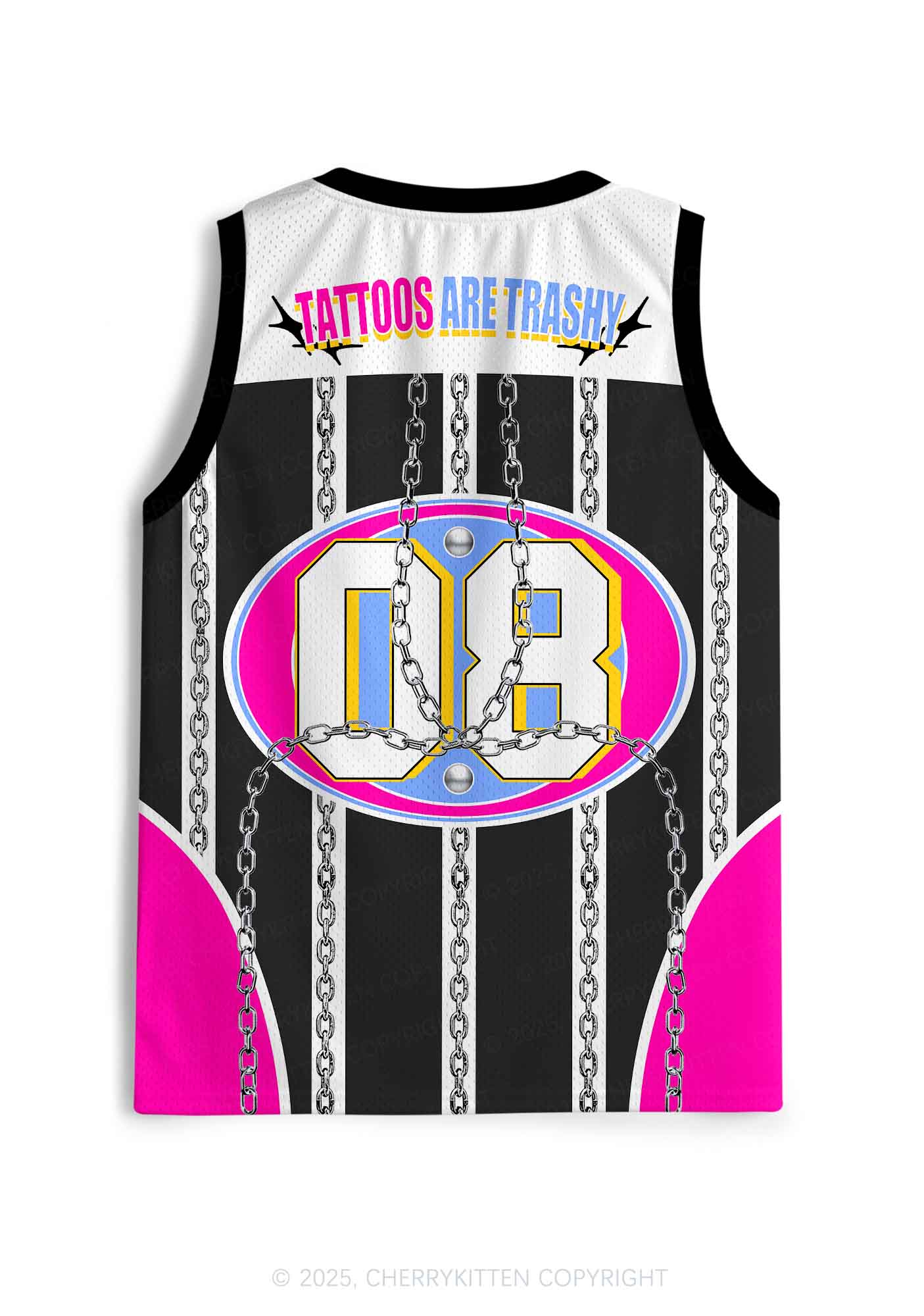 Custom Chain Tattoos Are Trashy Y2K Sport Jersey Tank Cherrykitten
