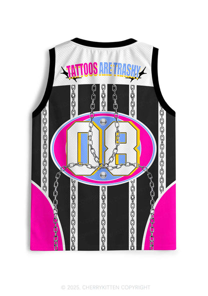 Custom Chain Tattoos Are Trashy Y2K Sport Jersey Tank Cherrykitten