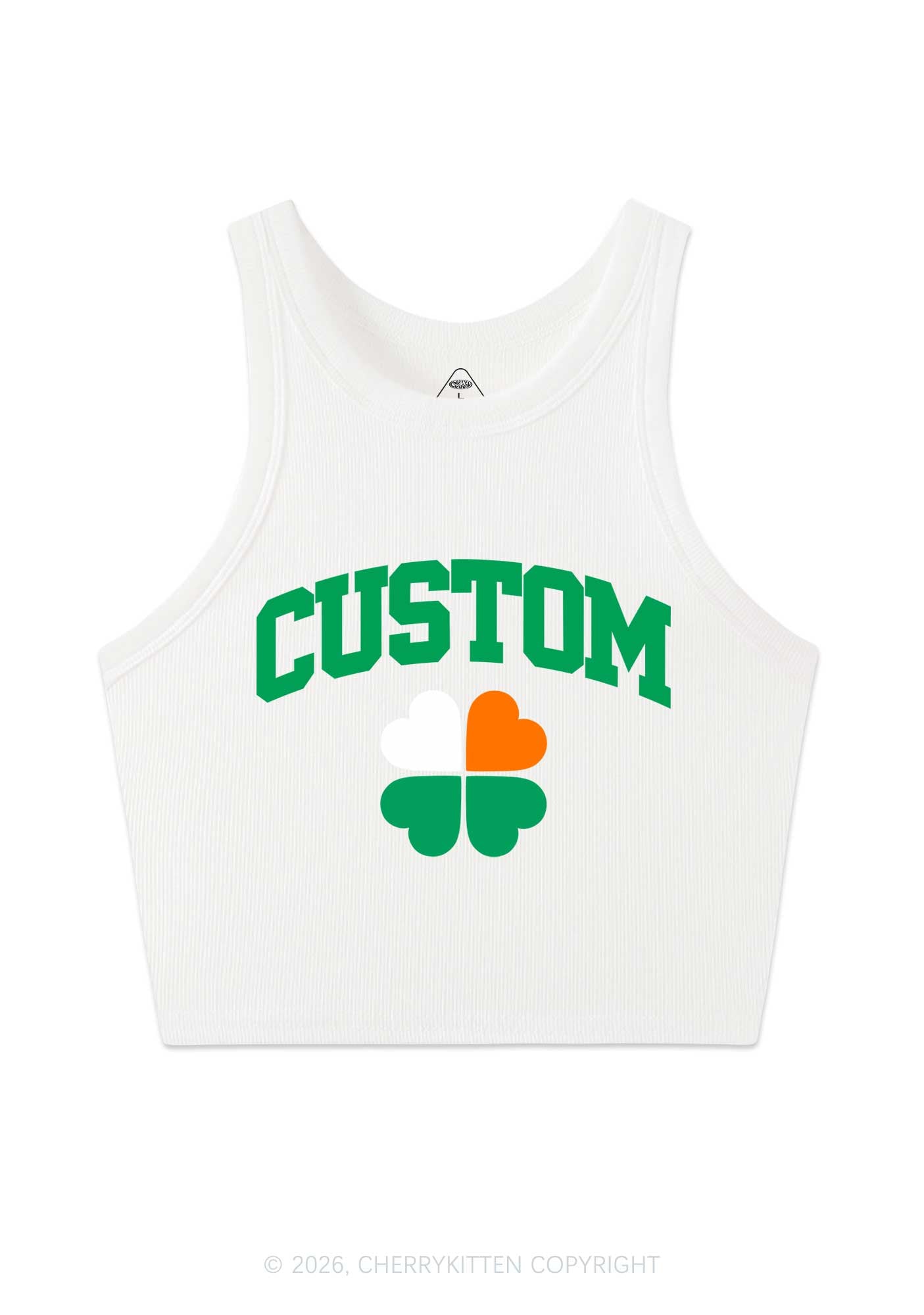 Custom Irish Luck Shamrock St Patricks Y2K Crop Tank Top Cherrykitten