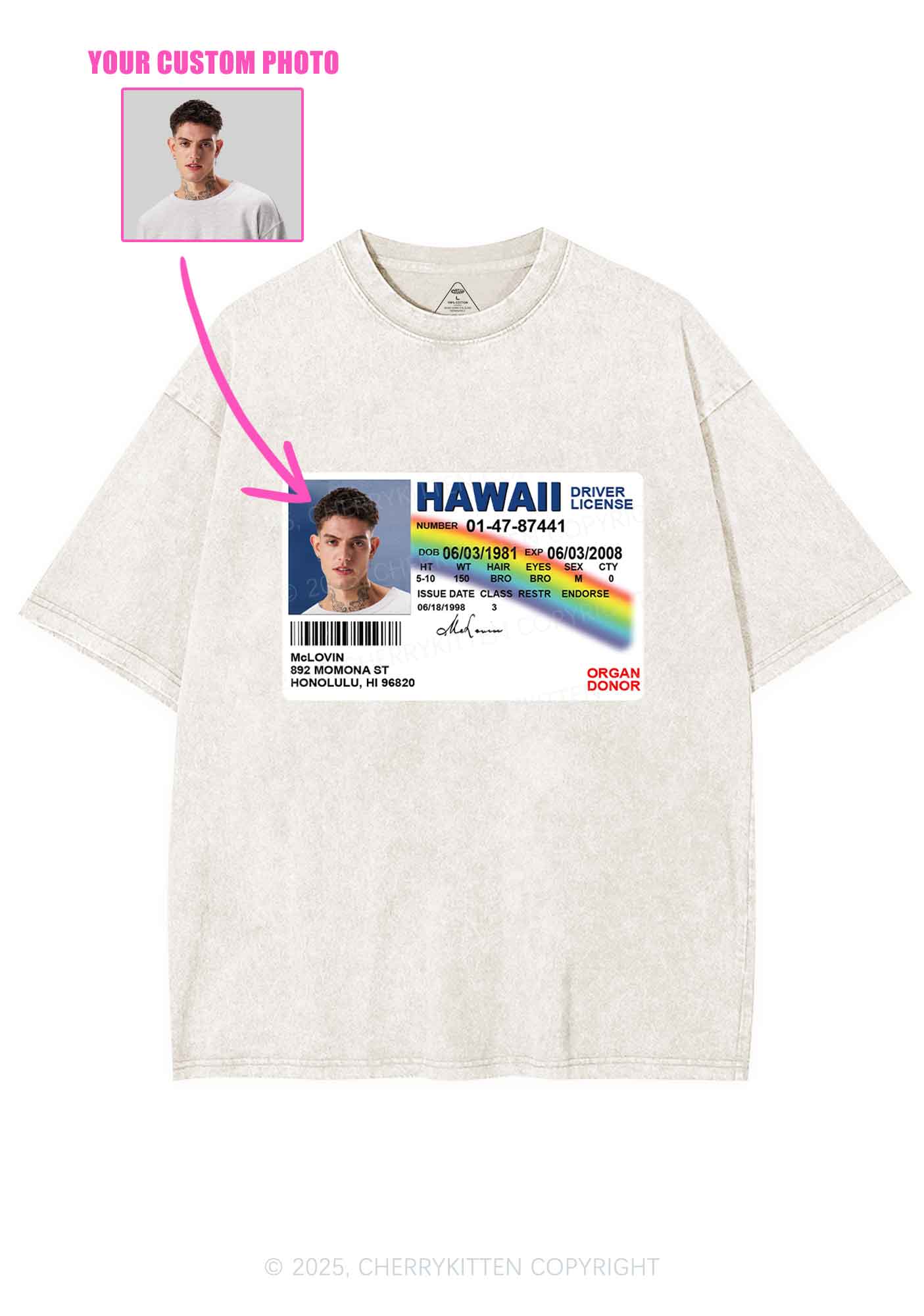 Custom MCL ID Y2K Shirts Washed Tee Cherrykitten