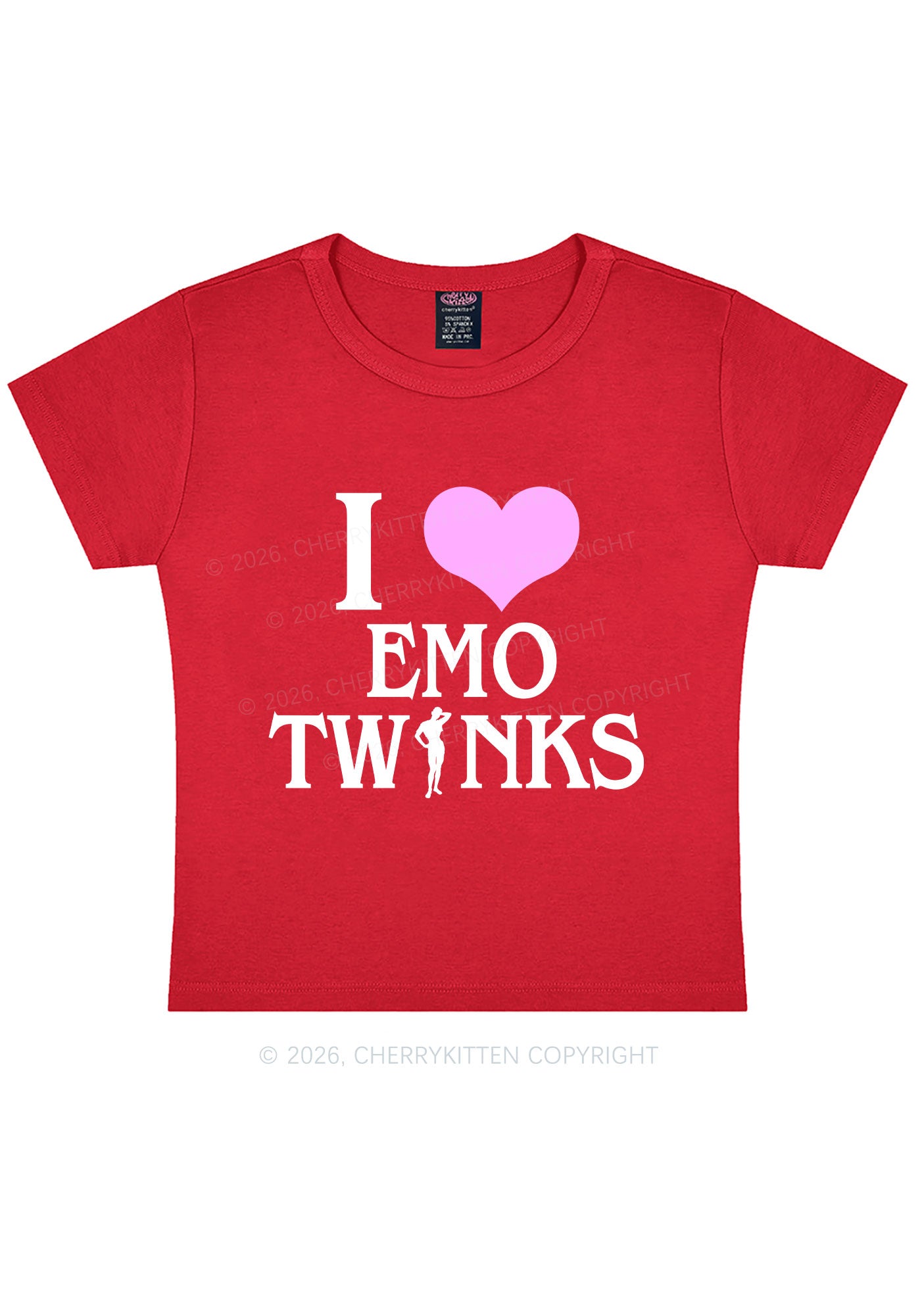 I Love Emo Twinks Pride Y2K Baby Tee Cherrykitten