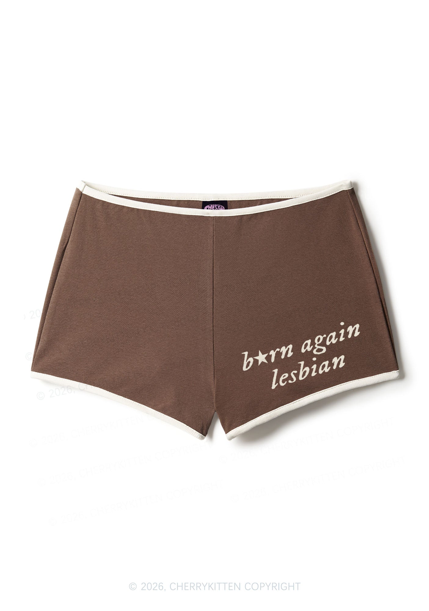 Born Again Lesbian Pride Y2K Booty Shorts Cherrykitten