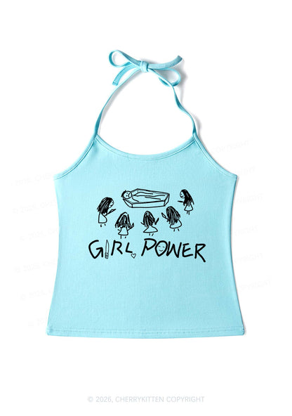 Girls Power Y2K Halter Neck Cami Cherrykitten