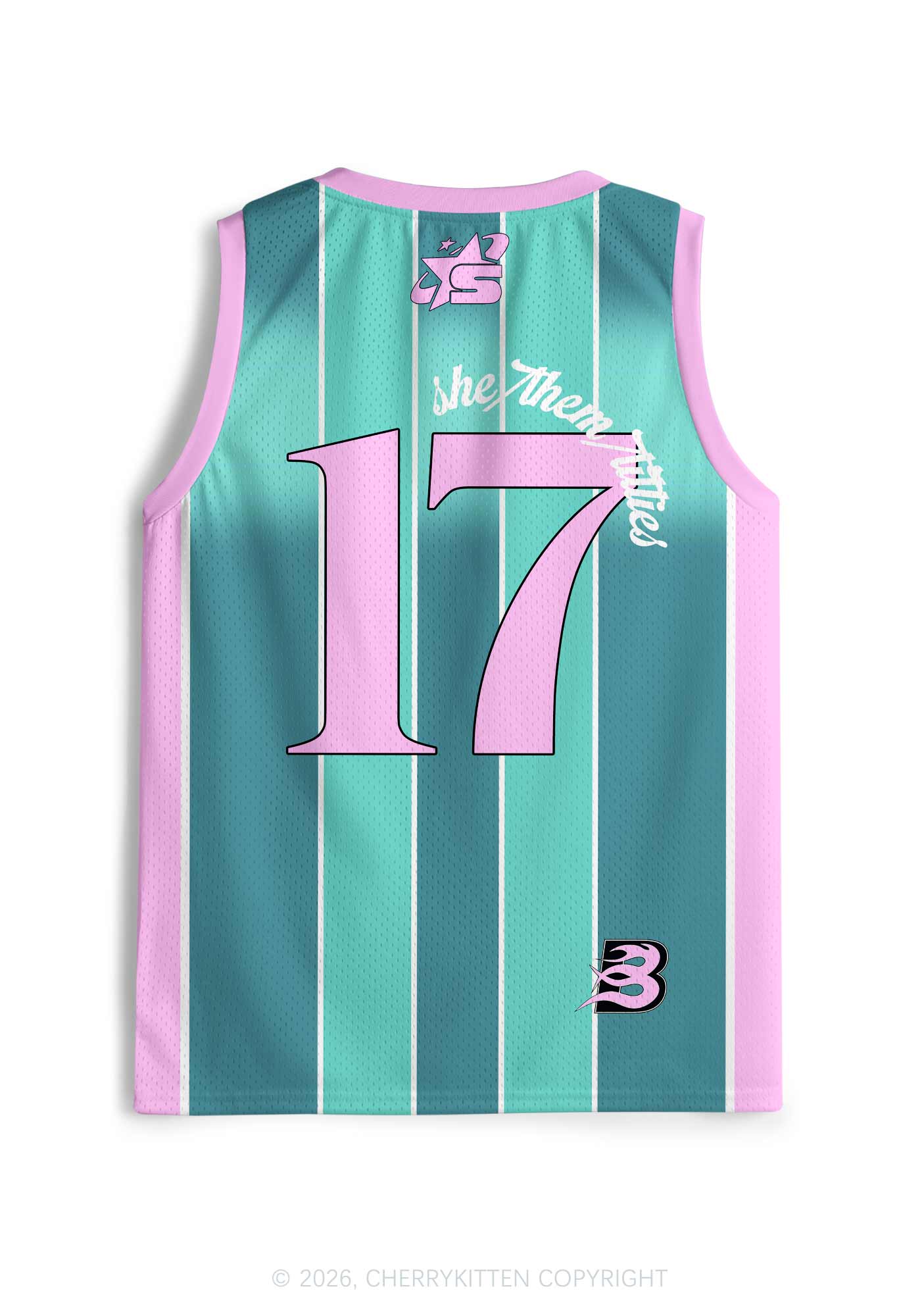 Green Stripes She Them Txtties Pride Y2K Sport Jersey Tank Cherrykitten