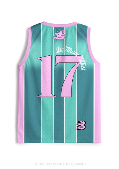 Green Stripes She Them Txtties Pride Y2K Sport Jersey Tank Cherrykitten