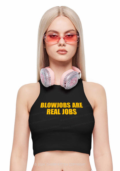 Blxwjobs Are Real Jobs Y2K Crop Tank Top Cherrykitten