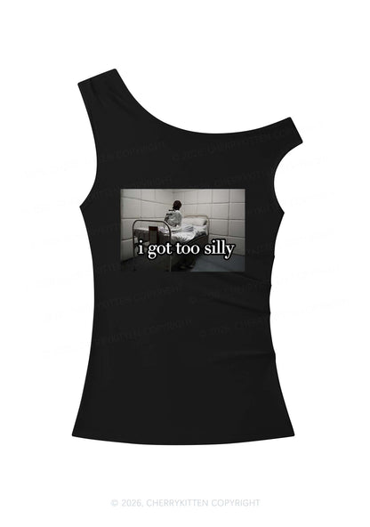 I Got Too Silly Y2K Off Shoulder Tank Top Cherrykitten
