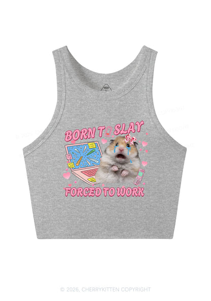 Custom Meme Born To Slay Y2K Crop Tank Top Cherrykitten