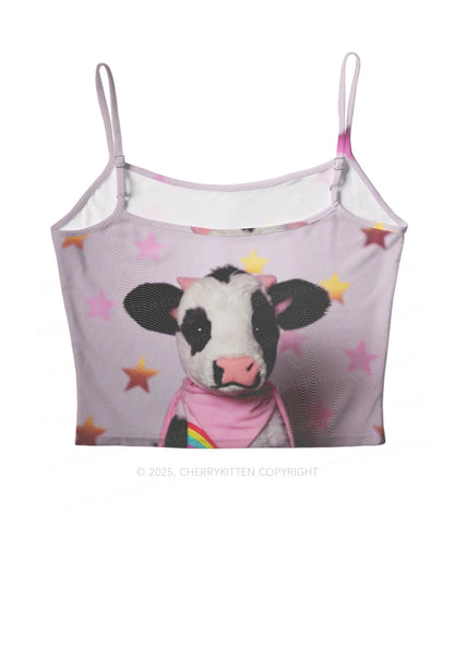 Cow Magic Stars Y2K Mesh Cami Tank Cherrykitten