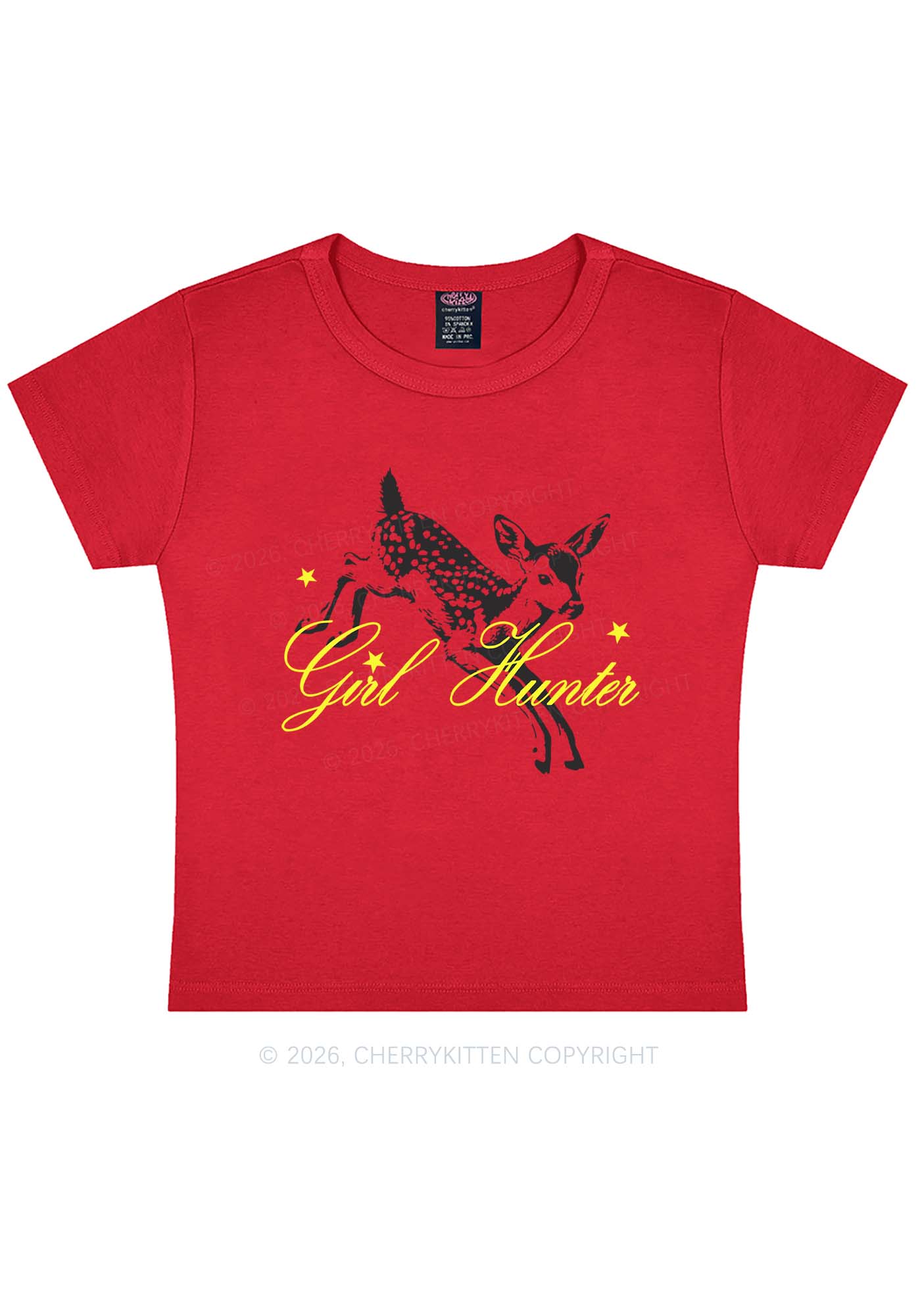 Girl Hunter Deer Pride Y2K Baby Tee Cherrykitten