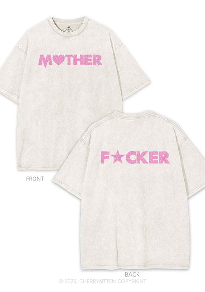 Glitter Motherfxcker Two Sides Y2K Shirts Washed Tee Cherrykitten