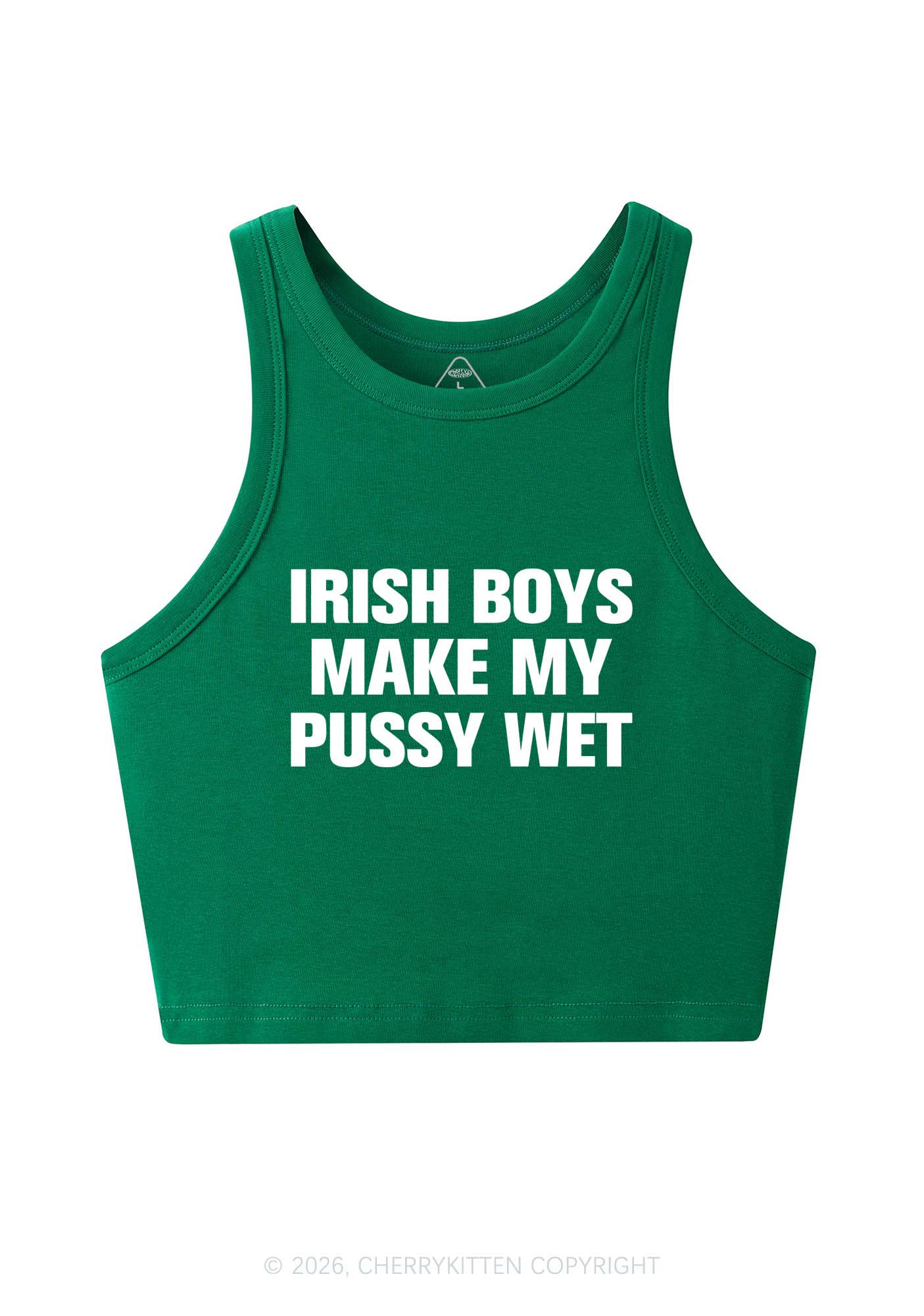 Irish Boys Make My Puxxy Wet St Patricks Y2K Crop Tank Top Cherrykitten
