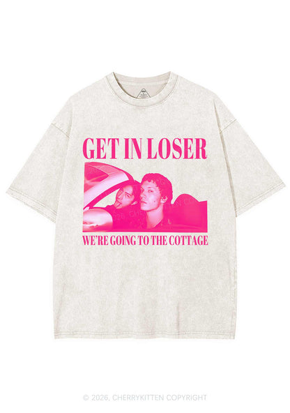 Get In Loser HR Y2K Shirts Washed Tee Cherrykitten