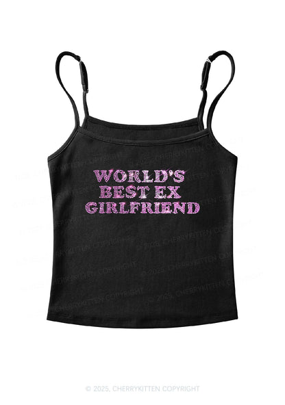 Rhinestone Best Ex Girlfriend Y2K Spaghetti Strap Cami Cherrykitten