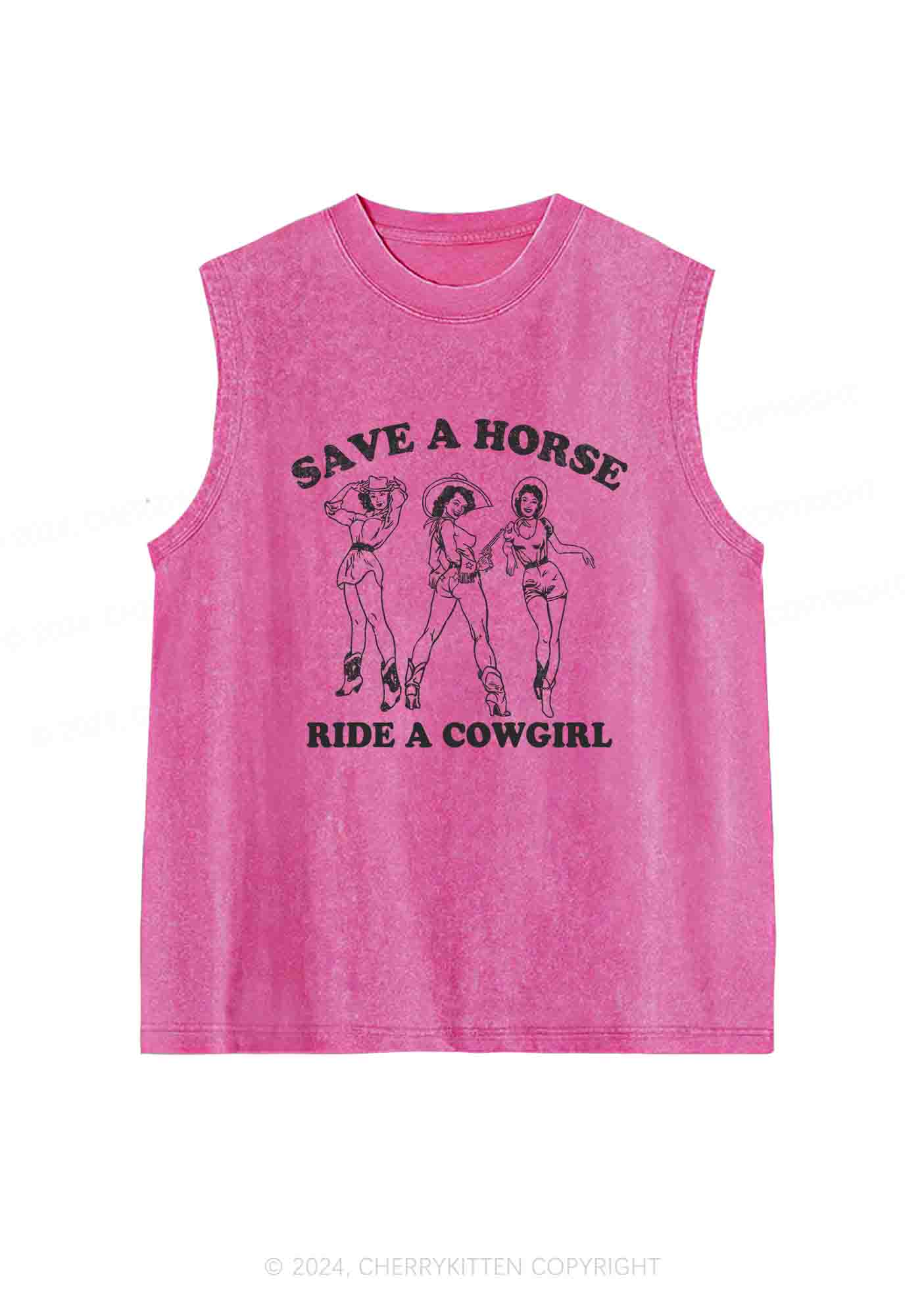 Ride A Cowgirl Y2K Washed Tank Cherrykitten
