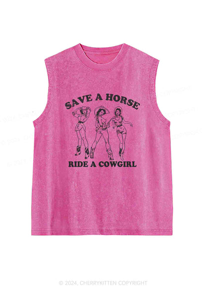 Ride A Cowgirl Y2K Washed Tank Cherrykitten