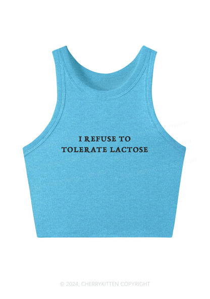 Refuse To Tolerate Lactose Y2K Crop Tank Top Cherrykitten
