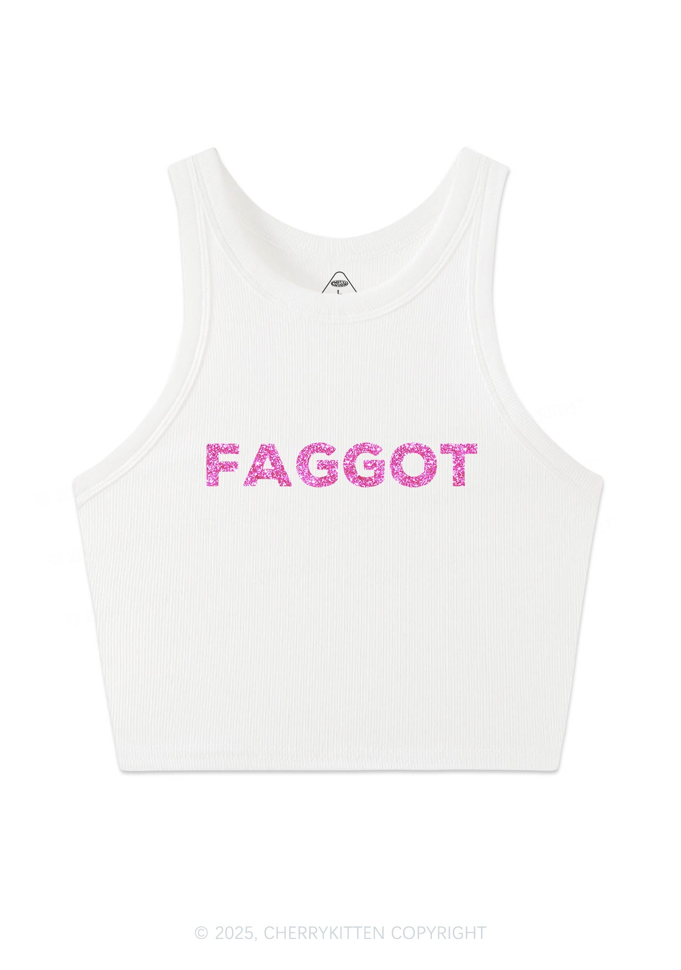 Glitter Faggot Pride Y2K Crop Tank Top Cherrykitten