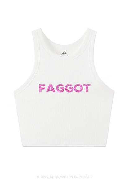 Glitter Faggot Pride Y2K Crop Tank Top Cherrykitten