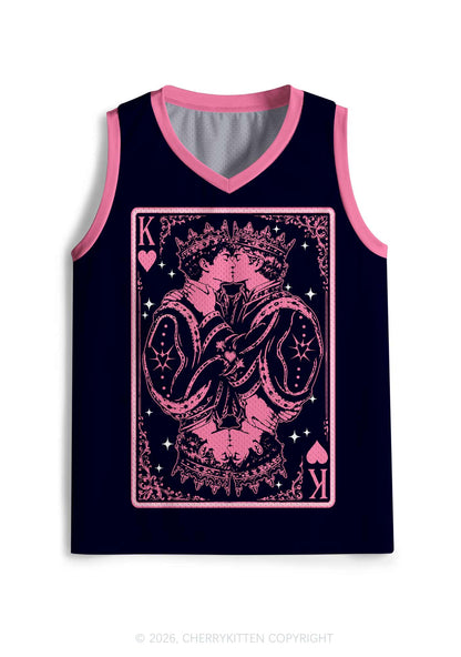 Pink Black Gay King Pride Y2K Sport Jersey Tank Cherrykitten