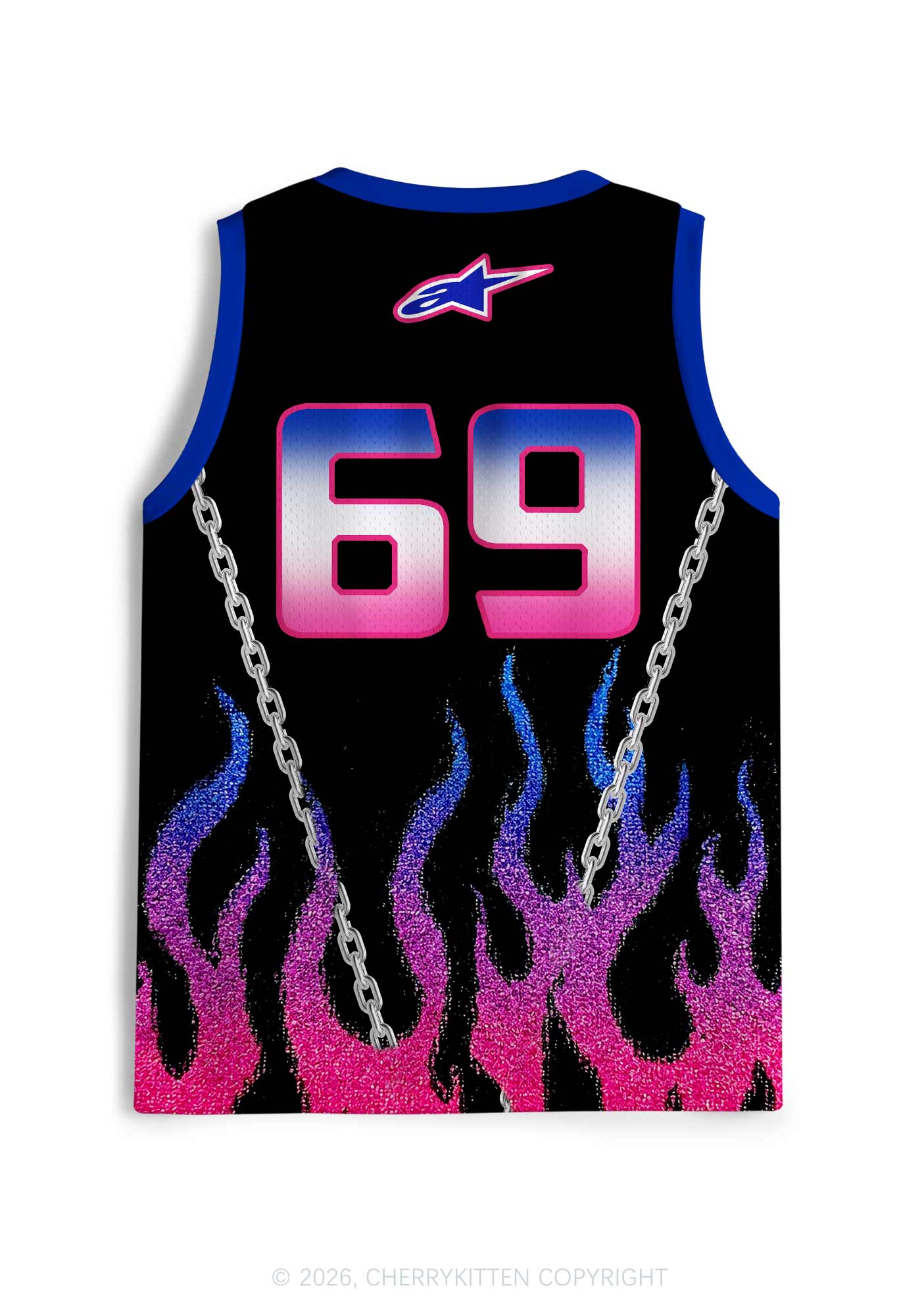 Bisexual Princess Flame Pride Y2K Sport Jersey Tank Cherrykitten