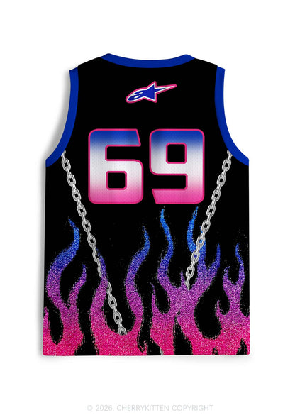 Bisexual Princess Flame Pride Y2K Sport Jersey Tank Cherrykitten