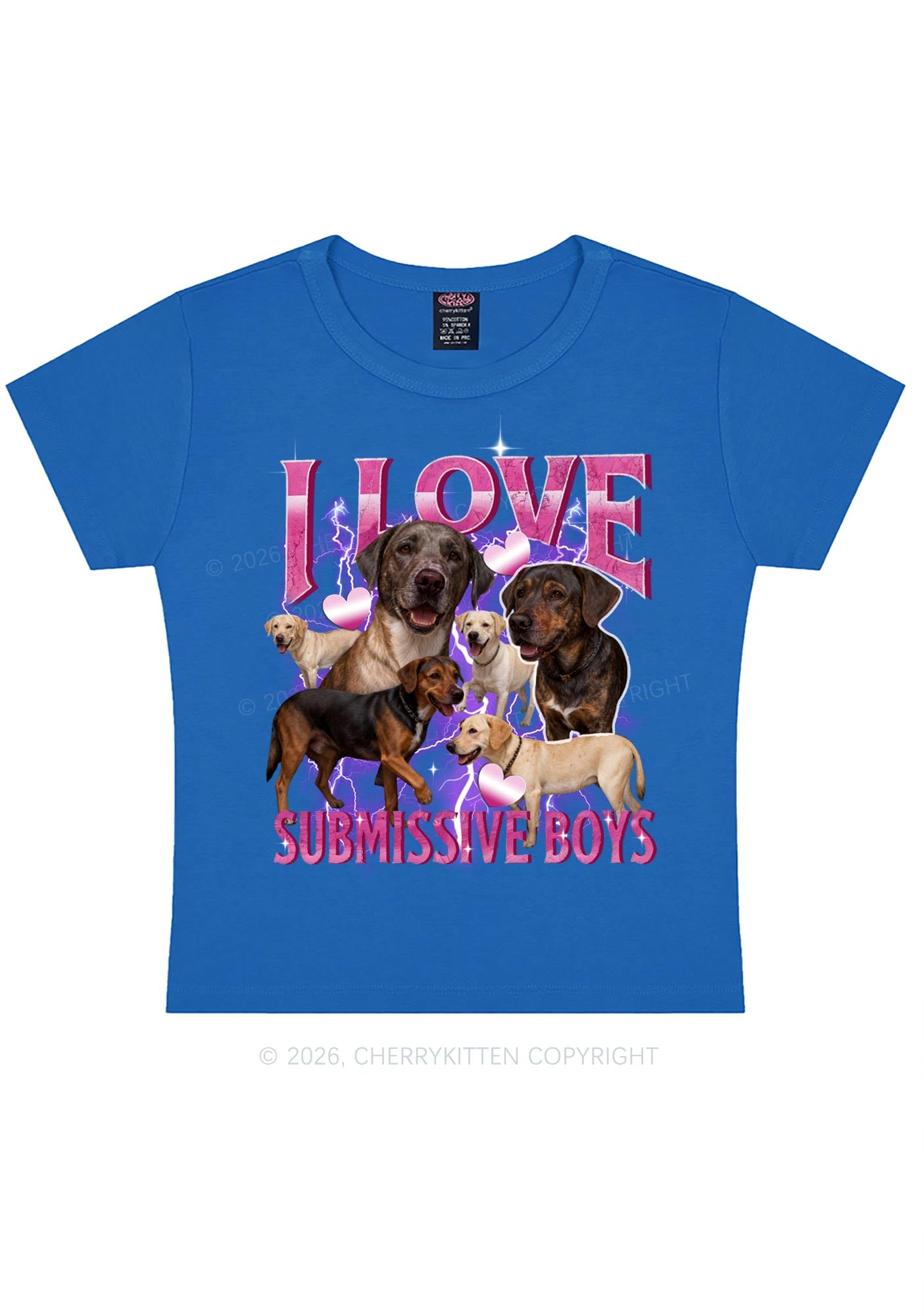 I Love S Dogs Y2K Baby Tee Cherrykitten