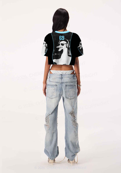 DJ Duck Y2K Crop Sport Jersey Shirts Cherrykitten