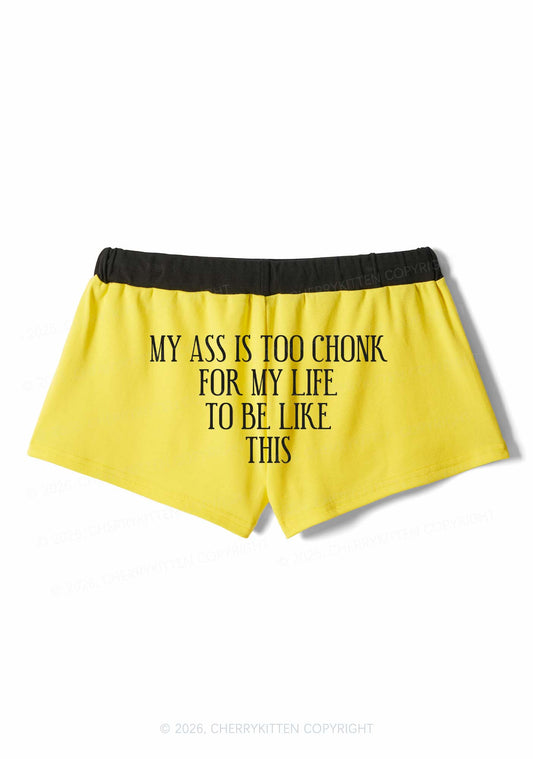 My Axx Is Too Chonk Y2K Drawstring Mini Shorts Cherrykitten