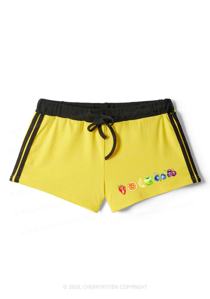 Six Fruity Pride Y2K Drawstring Mini Shorts Cherrykitten