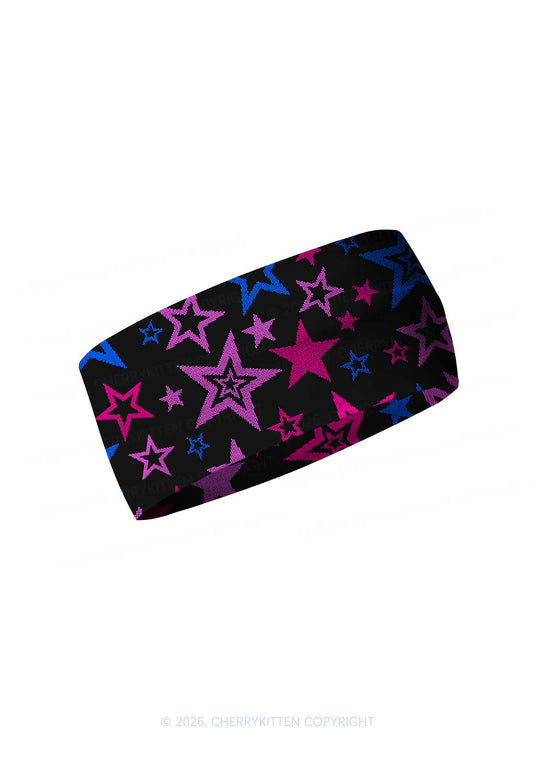 Bisexual Star Pride Y2K Print Headband Cherrykitten
