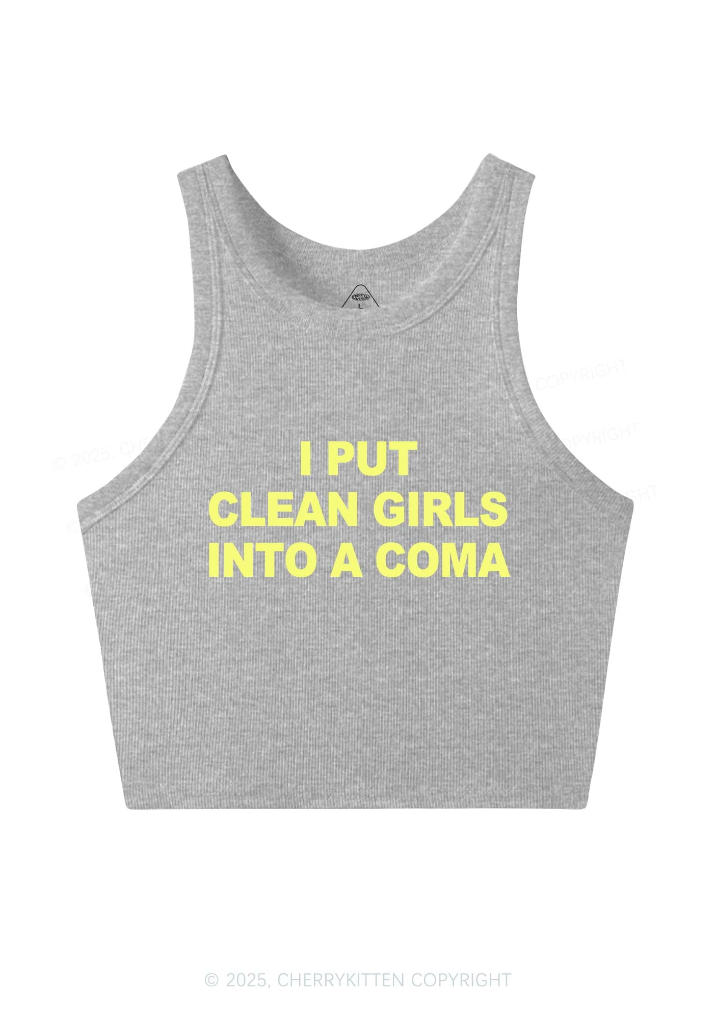 Put Clean Girls Into Coma Y2K Crop Tank Top Cherrykitten