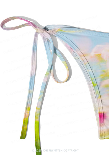 Blurred Blooms Y2K Print Bikini Set Cherrykitten