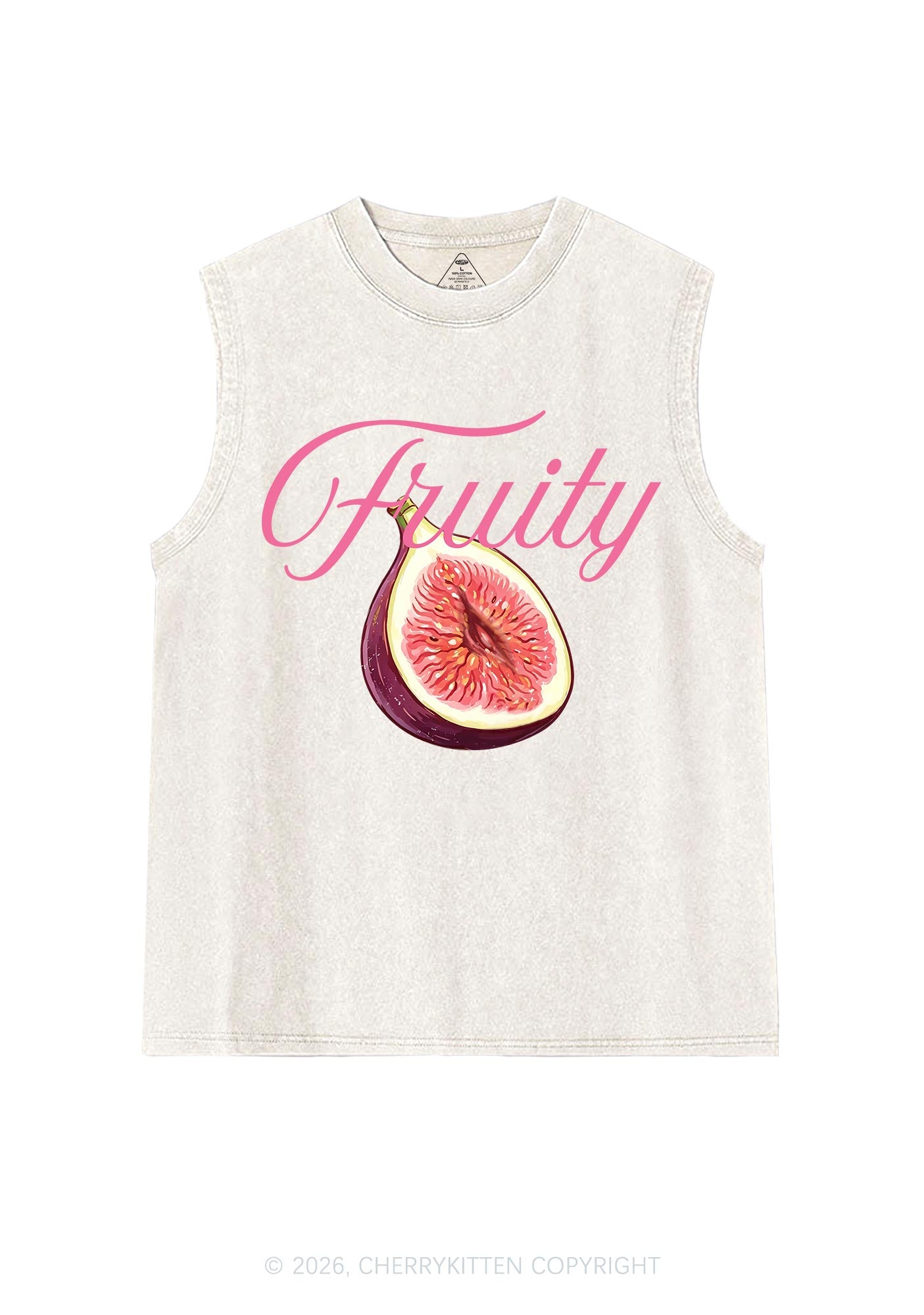 Fruity Fig Pride Y2K Washed Muscle Tank Cherrykitten